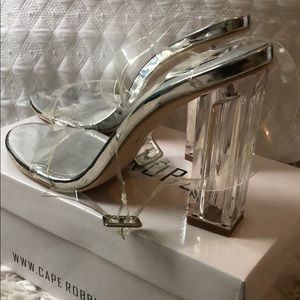 Cape Robbin clear stacked heels. Size 8.